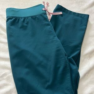 FIGS High Waisted Livingston Scrub Pants Caribbean Blue